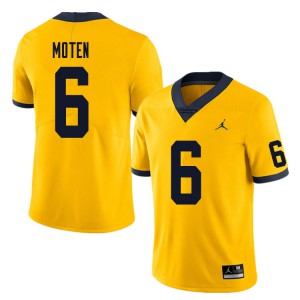 Mens Michigan #6 R.J. Moten Yellow Official Jerseys 566679-580