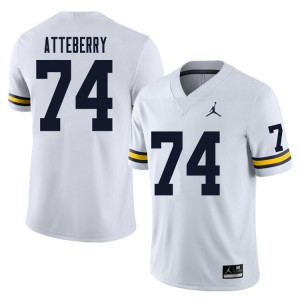 Men Michigan #74 Reece Atteberry White Football Jerseys 474170-930