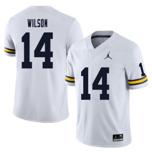 Mens Michigan #14 Roman Wilson White University Jerseys 985048-857