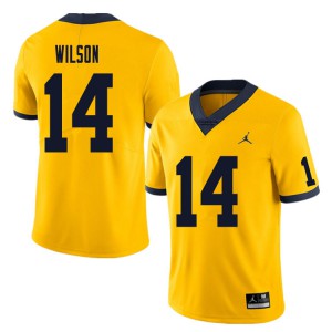 Men Michigan Wolverines #14 Roman Wilson Yellow Alumni Jerseys 543436-295