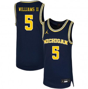 Men's Michigan #5 Terrance Williams II Navy NCAA Jerseys 821526-211
