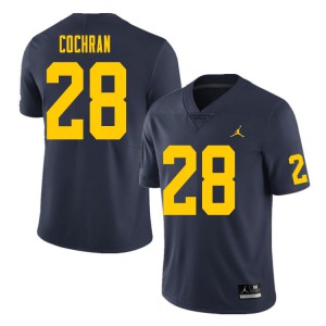 Men University of Michigan #28 Tyler Cochran Navy Stitched Jersey 741424-131