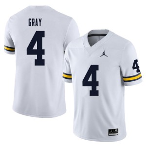Mens Wolverines #4 Vincent Gray White Player Jerseys 987630-937