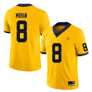 Men's Michigan Wolverines #8 William Mohan Yellow Embroidery Jersey 917657-975