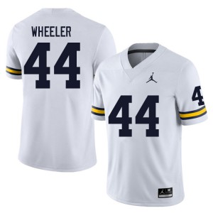 Men's University of Michigan #44 Cornell Wheeler White Official Jersey 131730-720
