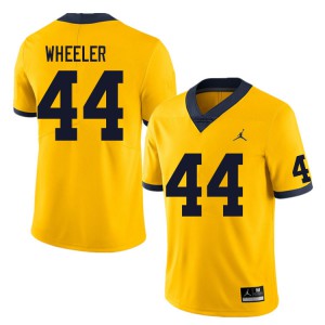 Mens University of Michigan #44 Cornell Wheeler Yellow Embroidery Jersey 549932-745