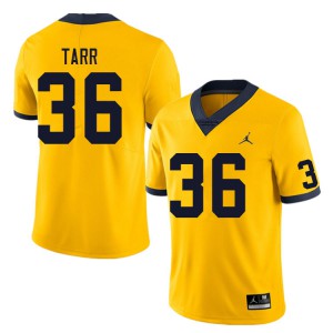 Men Michigan #36 Greg Tarr Yellow Embroidery Jersey 289462-170