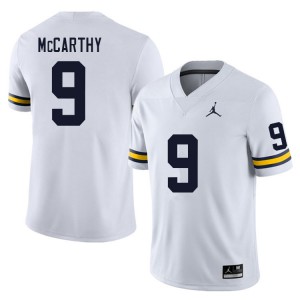 Mens Michigan Wolverines #9 J.J. McCarthy White Alumni Jersey 757464-321