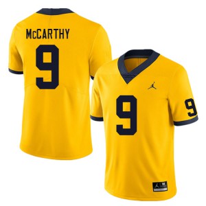 Men Michigan #9 J.J. McCarthy Yellow Alumni Jersey 947302-830