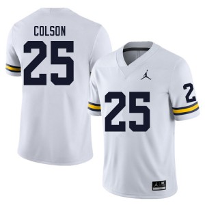 Men's Michigan #25 Junior Colson White University Jerseys 251177-697