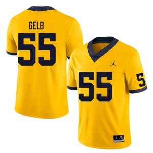 Men's Michigan #55 Mica Gelb Yellow Football Jerseys 319061-451