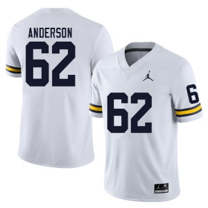Men Michigan #62 Raheem Anderson White Stitched Jerseys 232628-703