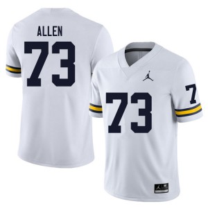 Men's University of Michigan #73 Willie Allen White Official Jerseys 112578-369
