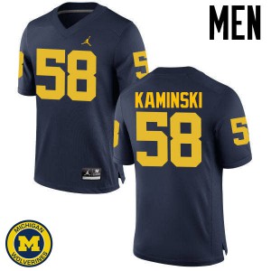 Men University of Michigan #58 Alex Kaminski Navy High School Jersey 295117-416