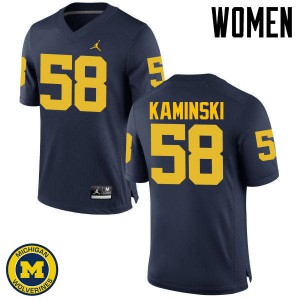 Women's Michigan #58 Alex Kaminski Navy University Jersey 967621-773