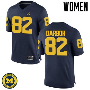 Women Michigan #82 Amara Darboh Navy Official Jerseys 841133-270