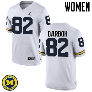 Womens Michigan #82 Amara Darboh White High School Jerseys 322274-768