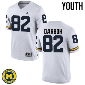 Youth Michigan #82 Amara Darboh White Football Jerseys 850060-217