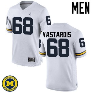 Men's Wolverines #68 Andrew Vastardis White Football Jerseys 545916-899