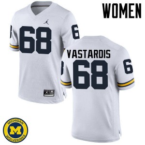 Womens Michigan #68 Andrew Vastardis White Official Jersey 210192-680