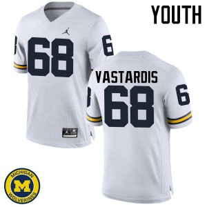 Youth University of Michigan #68 Andrew Vastardis White Official Jersey 409126-884