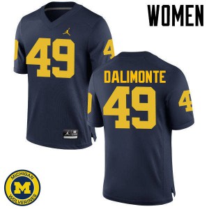 Womens Wolverines #49 Anthony Dalimonte Navy Football Jersey 430423-345