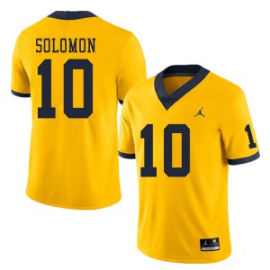 Mens Michigan #10 Anthony Solomon Yellow Embroidery Jerseys 320993-445