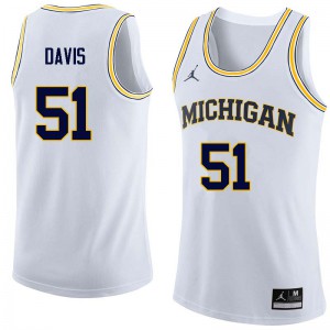Mens Michigan #51 Austin Davis White NCAA Jerseys 890368-800