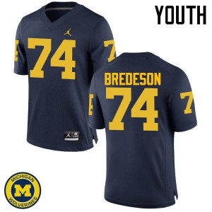 Youth University of Michigan #74 Ben Bredeson Navy High School Jersey 399895-109