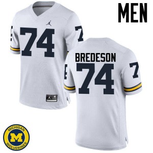 Mens Michigan Wolverines #74 Ben Bredeson White Stitch Jersey 614370-124