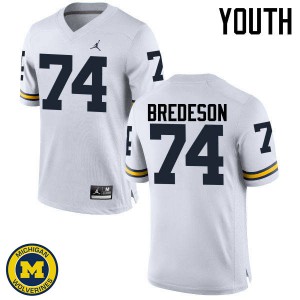 Youth Michigan #74 Ben Bredeson White High School Jersey 807666-961
