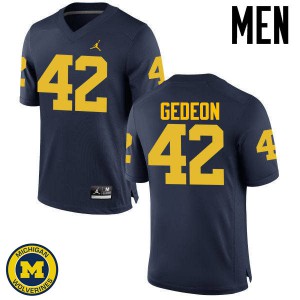 Men University of Michigan #42 Ben Gedeon Navy University Jersey 211856-315