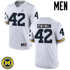Men Michigan #42 Ben Gedeon White Player Jerseys 157367-208