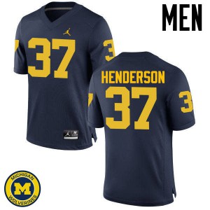 Men Wolverines #37 Bobby Henderson Navy Alumni Jerseys 973862-707