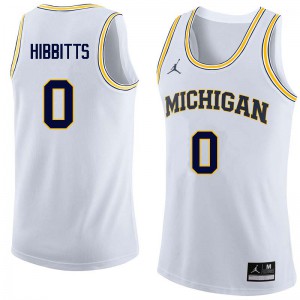 Mens Michigan #0 Brent Hibbitts White Embroidery Jersey 292283-788