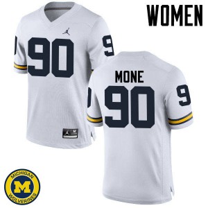 Women's Michigan #90 Bryan Mone White NCAA Jersey 690970-976