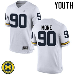 Youth Michigan Wolverines #90 Bryan Mone White Stitch Jerseys 797203-458