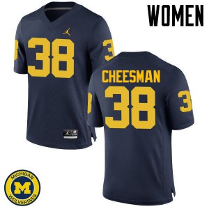 Women Michigan #38 Cameron Cheesman Navy NCAA Jersey 135499-884