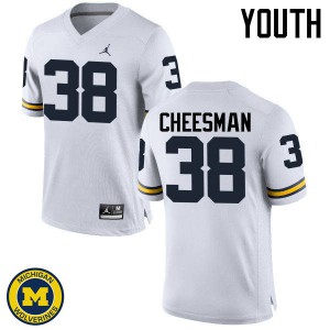 Youth Michigan Wolverines #38 Cameron Cheesman White Player Jersey 843933-556