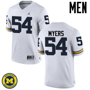 Men's Michigan #54 Carl Myers White NCAA Jerseys 395241-485