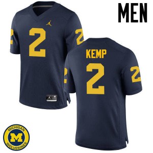 Mens Michigan #2 Carlo Kemp Navy Stitched Jersey 309460-121