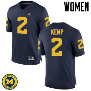 Women's Wolverines #2 Carlo Kemp Navy College Jersey 133634-440