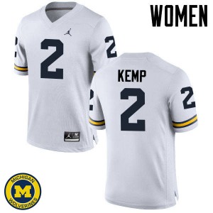 Women's Michigan #2 Carlo Kemp White Player Jersey 182977-267
