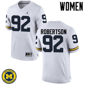 Womens Michigan #92 Cheyenn Robertson White NCAA Jerseys 887051-263