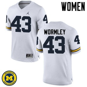 Women Wolverines #43 Chris Wormley White NCAA Jerseys 366677-747