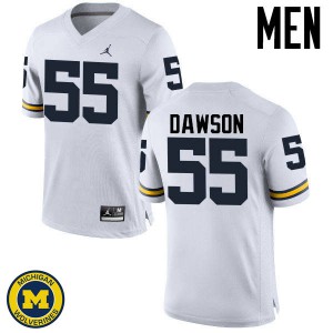 Men's Wolverines #55 David Dawson White Stitch Jersey 412991-689