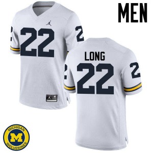 Men's Michigan Wolverines #22 David Long White Stitch Jersey 449879-591