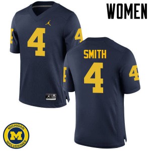 Women's Michigan Wolverines #4 De'Veon Smith Navy College Jersey 774347-974