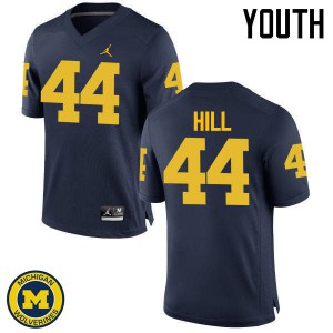 Youth Michigan #44 Delano Hill Navy Stitch Jersey 823472-956