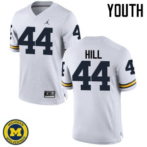 Youth Michigan #44 Delano Hill White Official Jersey 109096-763